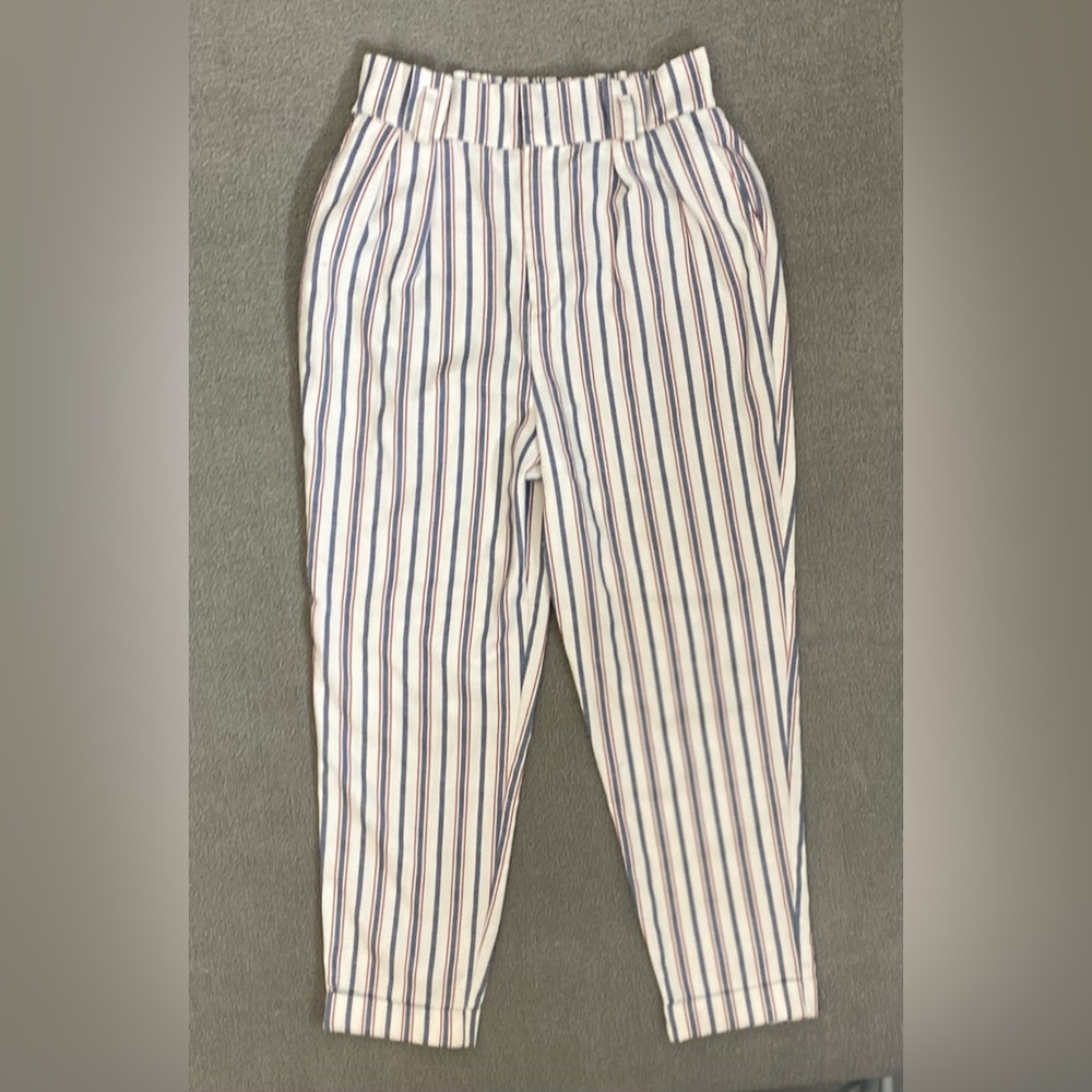 Forever21 Pinstripe High Waisted Pants- Office Business Casual Patriotic Coastal